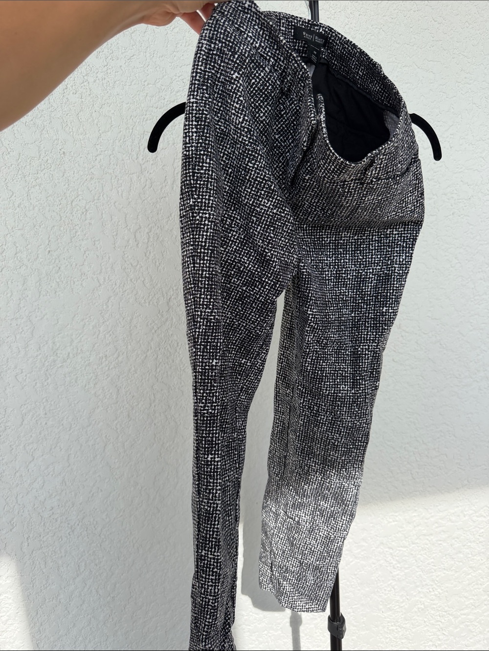 White House Black Market Black & White Tweed Trousers